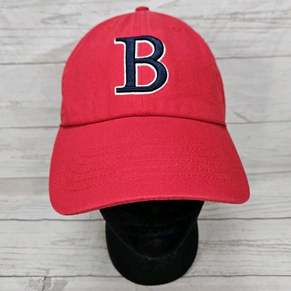 Boston B Hat Red Adjustable Strap OSFM Bay State Apparel Baseball Cap